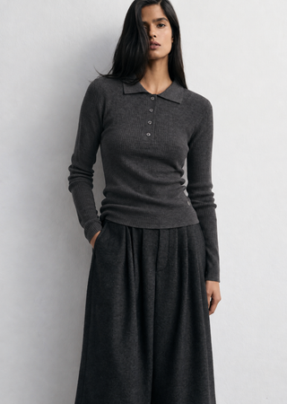 ELENA POLO COLLAR 100% WOOL SWEATER